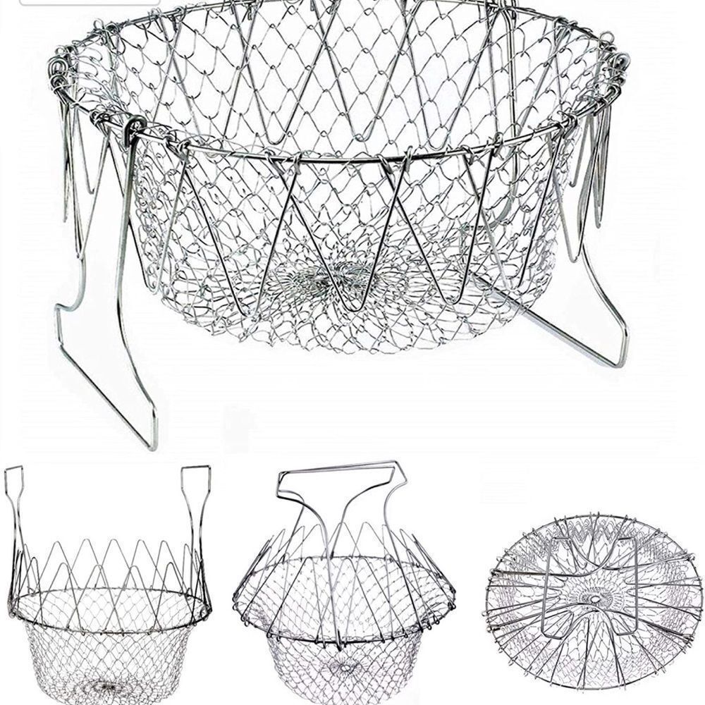 Collapsable Multi Use Stainless Colander Basket